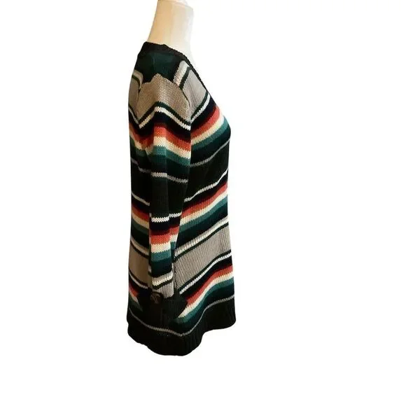 Allison Brittney Women's XL Striped Button Up Cardigan Sweater Multicolor​ - Picture 3 of 8